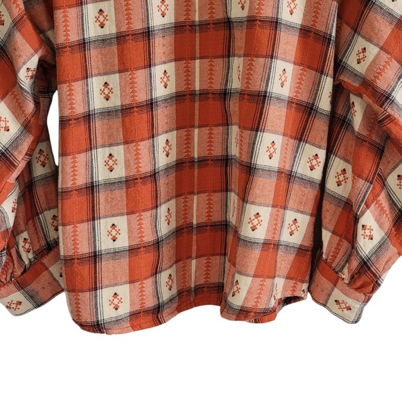 Garance Paris Flannel Shirt Button Up Orange Print Checkered Farmcore‎ Medium - Picture 10 of 14